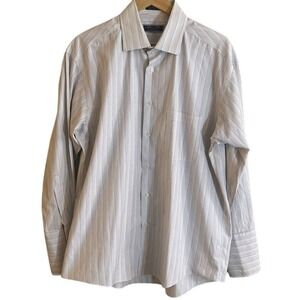 Roberto Villini French Cuff Red Black Pin Stripe Dress Shirt‎ 16 1/2 X32-33